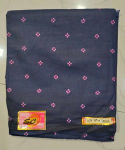 Dark Blue Printed Dress Material