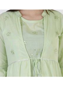 Mint Green Kurta Set with Jacket