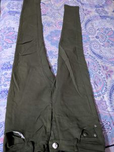 Olive Green Skinny Fit Jeans