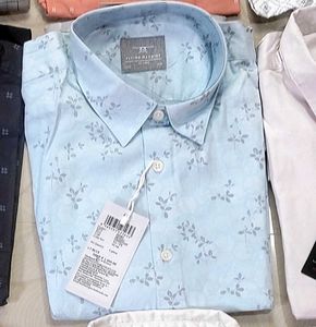 Flying Machine Light Blue Floral Print Shirt