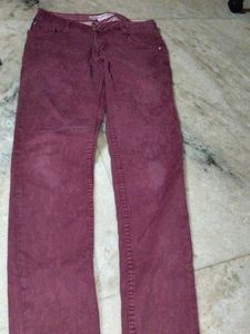 Burgundy Denim Jeans