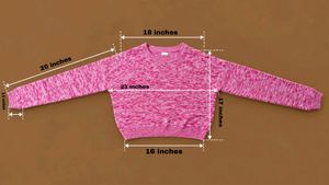 HOT PINK MARLED KNIT SWEATER