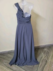 Gray One-Shoulder Gown