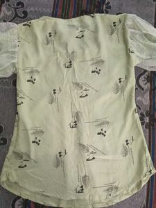 Chic Light Green Printed Top