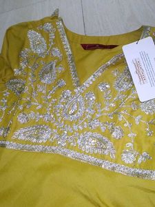 Yellow Kurta Set with Embellishments
