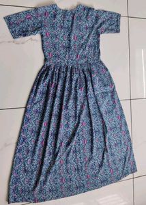 Boho Floral Print A line long Dress