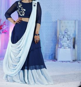 Elegant Navy Blue Lehenga Choli