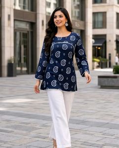 cotton 2 in 1 kurti with back dori
