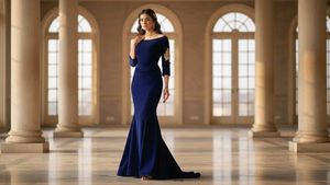Elegant Navy Blue Gown
