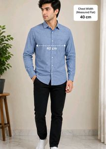 Men's Blue Long Sleeve Shirt