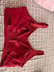 Red Satin Bra