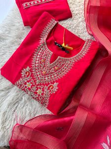 Vibrant Pink Embroidered Kurta Set