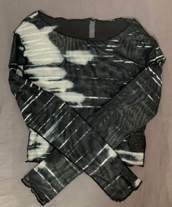 Mesh Tie-Dye Long Sleeve Top