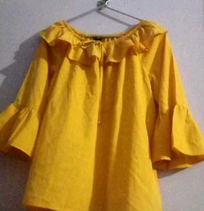 Bright Yellow Ruffled Top