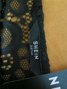 Shein Black Lace Fringe Top