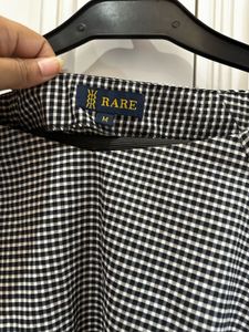 RARE Black &amp; White Checked Cinched Waist Top