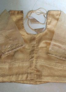 ✨ Brand New Elegant Gold Blouse with Net Sleeves