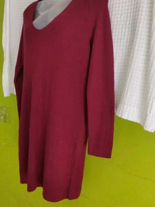 Burgundy Knit Sweater Dress