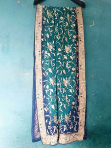 Elegant Blue &amp; Silver Dupatta