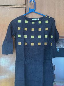 Stylish Blue & Gold Print Kurti