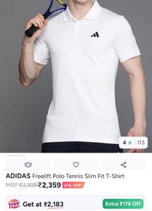 Adidas White Polo T-Shirt