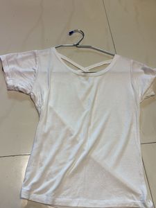 Chic White Criss-Cross Back T-Shirt