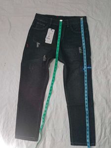 Distressed Black Denim Jeans