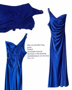 Elegant One Shoulder Royal Blue Gown