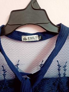 Navy Lace Top