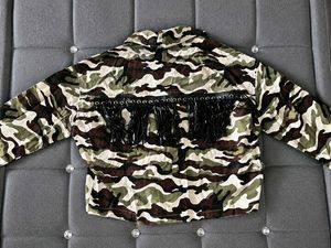 Camo Print Cropped Jacket