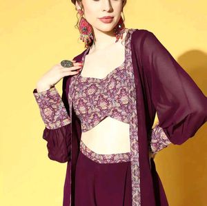 Embroidered Kurta Set with Palazzo - New