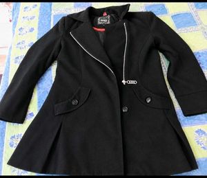 Pure  Black Trench women Coat