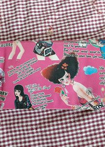 Pink Cartoon Print Pouch