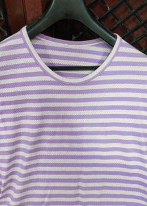 Lavender Striped Textured Tee