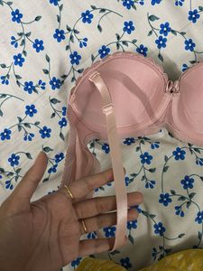 Lace Trim Pink Bra