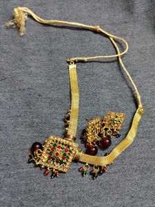 Elegant Golden Oxidized Jewelry Set