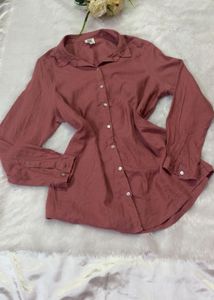 Women's Rose Pink Button-Up Shirt
