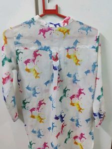 Cute Unicorn Print Top