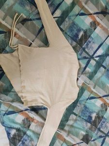 Cream Butterfly Print Top