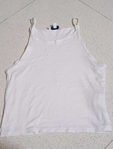 Ribbed White Crop Tank Top❄️🕊️
