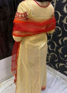 Elegant Embroidered Silk Kurti Set