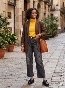 Yellow Long Sleeve Turtle neck Top