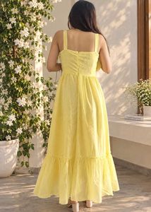 Chic Yellow Ruffle Maxi Dress