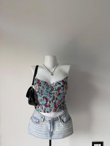 Floral Smocked Bustier Top