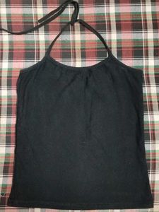 Black Halter Neck Tank Top