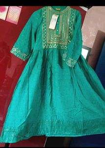 Embellished Teal Kurta