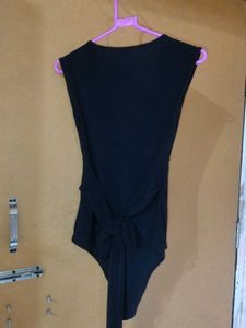 Black V-Neck Bodysuit