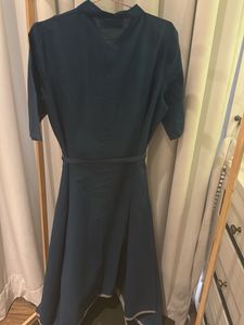 Fabindia Teal Button-Down Dress