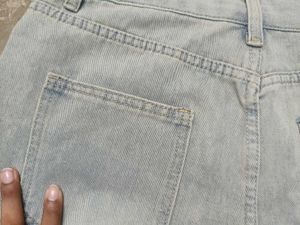 Light Wash Ripped Denim Shorts