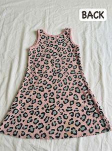 Pink Leopard Print Sleeveless Dress